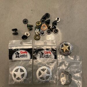 Tandy Leather Factory Ranger Star Conchos & Snaps Engraved Ranger bundle